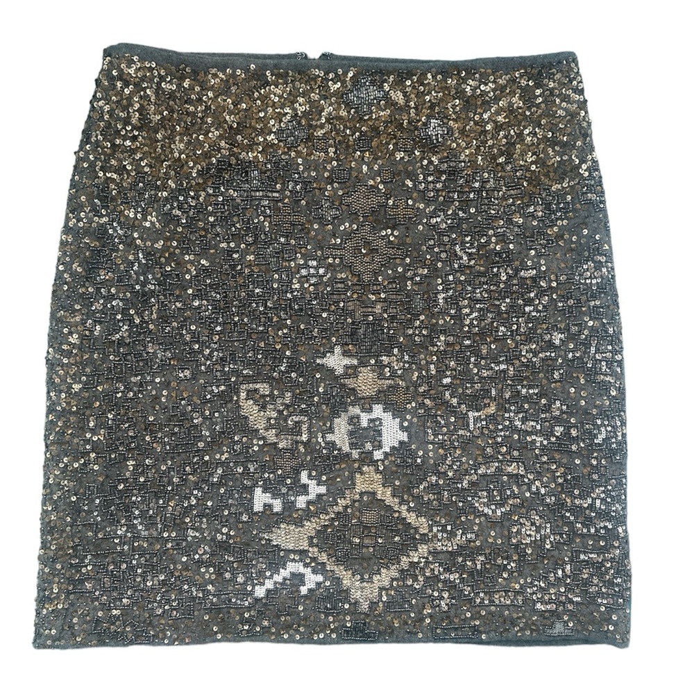 Anthropologie Moulinette Soeurs Beaded Felt Skirt SIZE 10P A-line Exquisite EUC - Picture 5 of 11